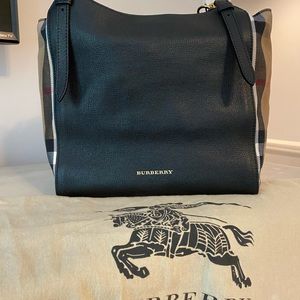 AUTHENTIC NWOT Burberry Black Canterbury Derby Leather House Check Purse